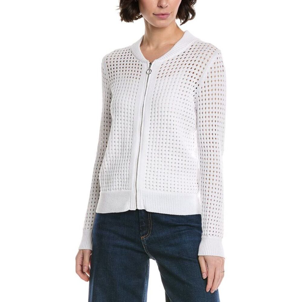 Metric Knits Womens  Cardigan, White
